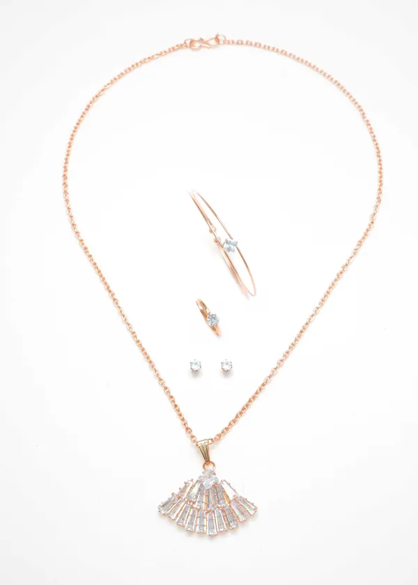 Gold_Rose_Gold_Zircon_Studs_Pendent_Necklace_For_Women