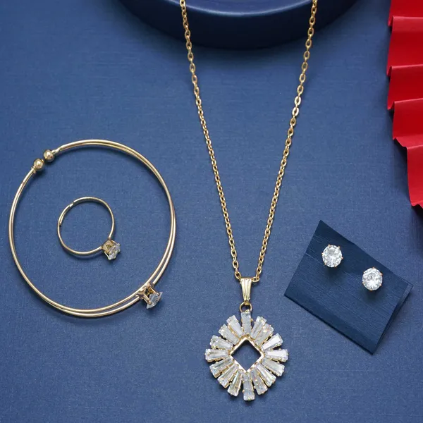 Gold_22K_Plated_Zircon_Studs_Pendant_Necklace_For_Women