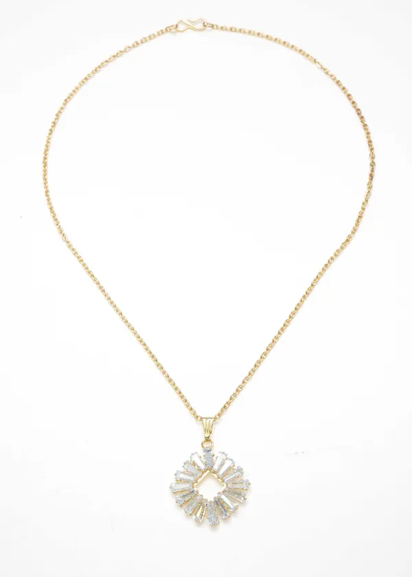 Gold_22K_Plated_Zircon_Studs_Pendant_Necklace_For_Women