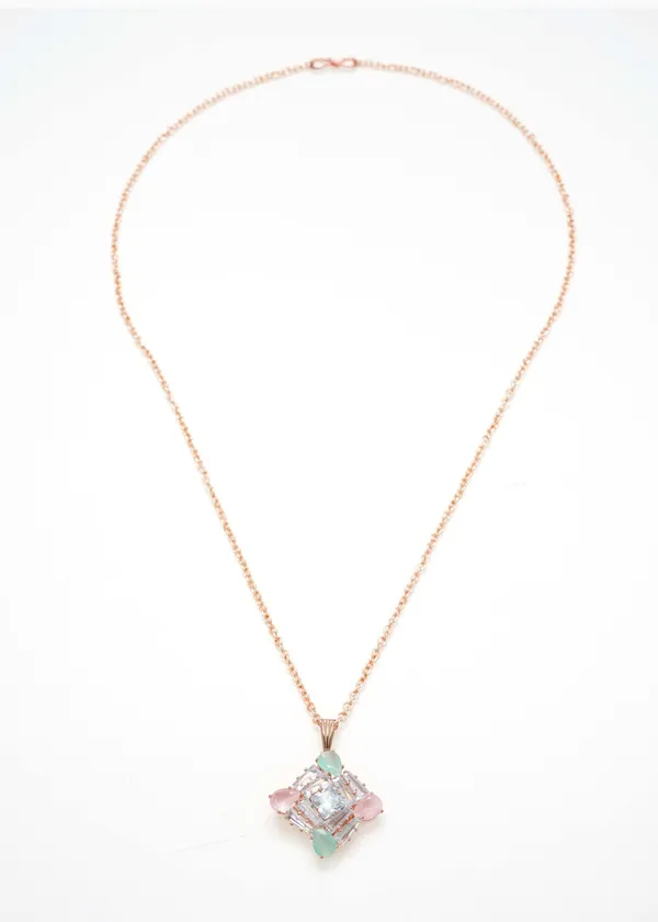 Gold_Diamond_Studs_Necklace_Set_|_Elegant_Beauty!_For_Women