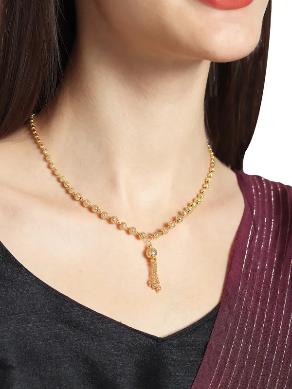 Gold_Golden_Bead_Studs_Designer_Mangalsutra__For_Women
