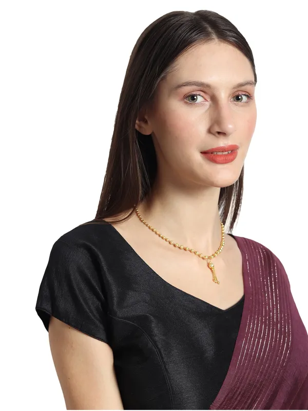 Gold_Golden_Bead_Studs_Designer_Mangalsutra__For_Women