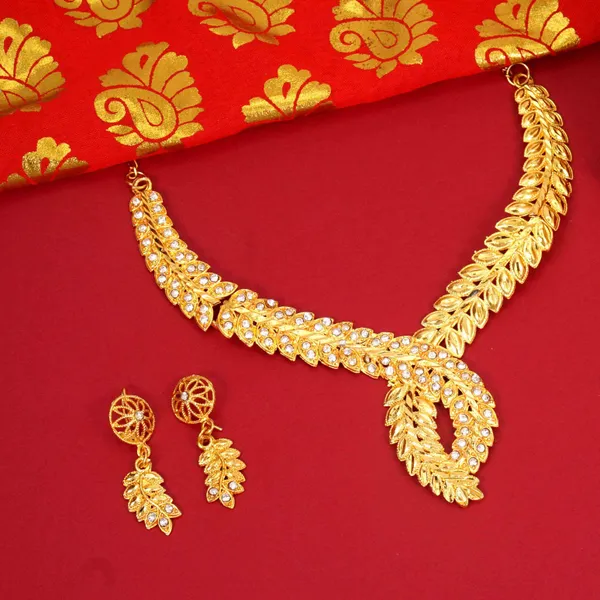 Gold_Stylish_And_Charming_Gold_Plated_Necklace_Set_For_Women