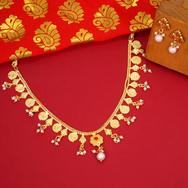 Gold_Designer_And_Stylish_Gold_Plated_Necklace_Set_With_Earrings_For_Women