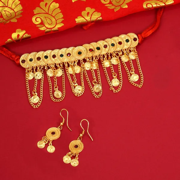 Gold_Designer_And_Stylish_Gold_Plated_Necklace_Chain_Set_For_Women