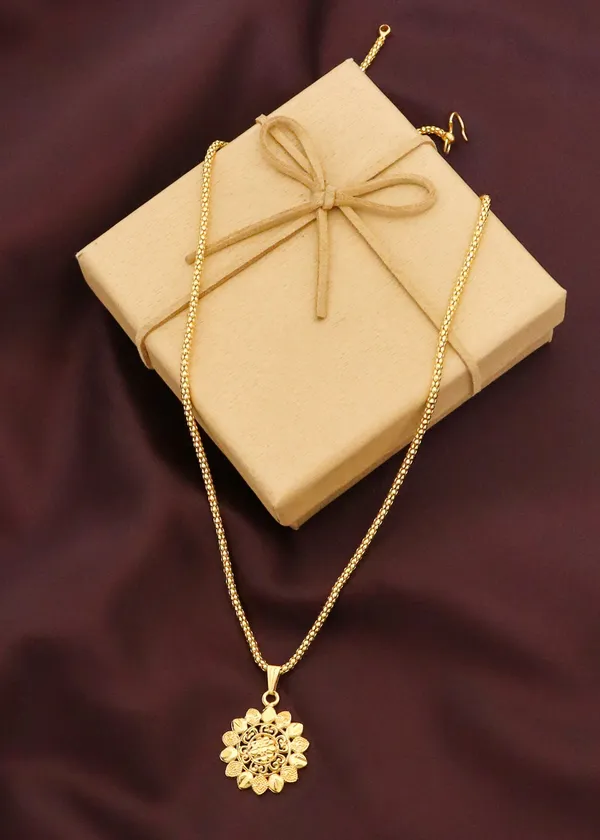 Gold_Elegant_22K_Gold_Plated_Necklace_Chain_Pendant_For_Women