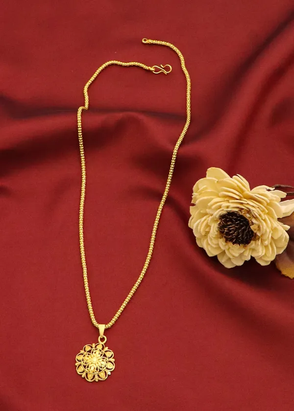 Gold_Elegant_22K_Gold_Plated_Necklace_Chain_Pendant_For_Women
