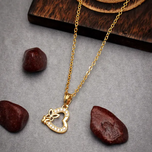Gold_Heart_And_Butterfly_22K_Gold_Plated_Necklace_Chain_For_Women