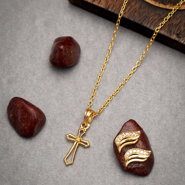 Gold_Religious_Jesus_Gold_Plated_Cross_Necklace_Chain_Pendant_With_Earrings_For_Women