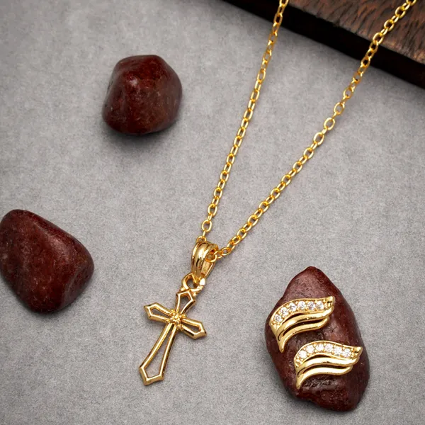 Gold_Religious_Jesus_Gold_Plated_Cross_Necklace_Chain_Pendant_With_Earrings_For_Women