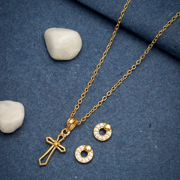 Gold_Get_Religious_Jesus_Gold_Plated_Cross_Necklace_Chain_Pendant_With_Earrings_For_Women