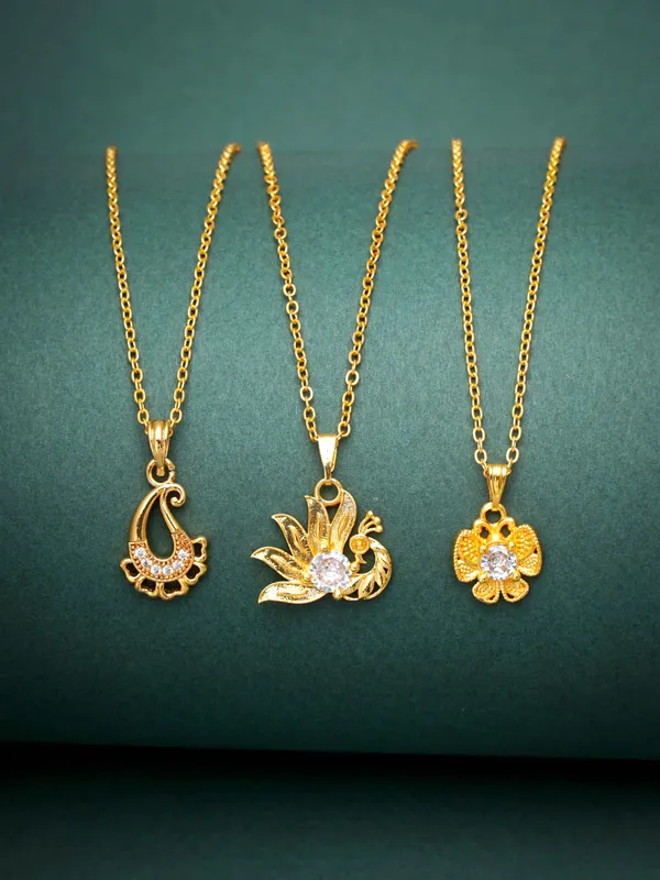 Gold_Peacock_And_Flower_Shape_Solitaire_Gold_Plated_Necklace_Chain_And_For_Women