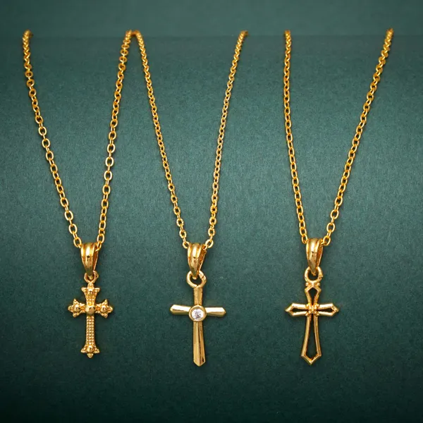 Gold_Set_Of_3_Cross_Shape_Jesus_Gold_Plated_Necklace_Chains_And_Men_For_Women