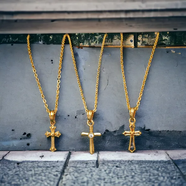 Gold_Set_Of_3_Cross_Shape_Jesus_Gold_Plated_Necklace_Chains_And_Men_For_Women