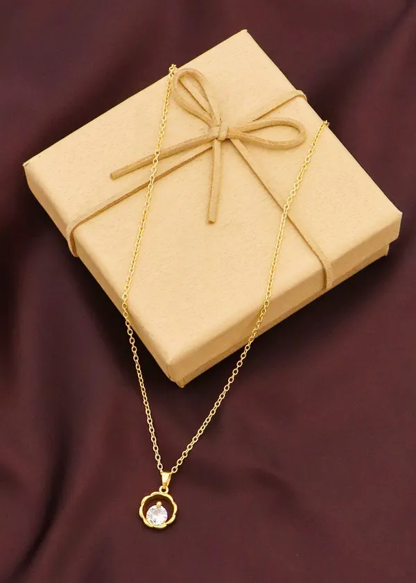 Gold_Charming_22K_Gold_Plated_Necklace_Chain_Pendant_For_Women
