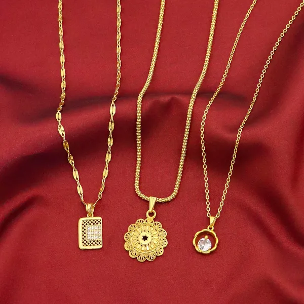 Gold_Stylish_22K_Gold_Plated_Necklace_Chain_Pendant_For_Women