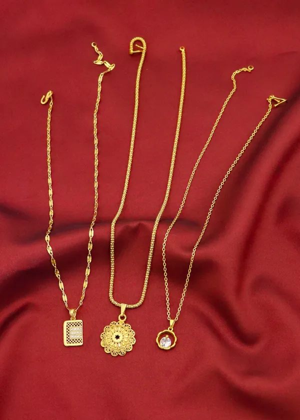Gold_Stylish_22K_Gold_Plated_Necklace_Chain_Pendant_For_Women