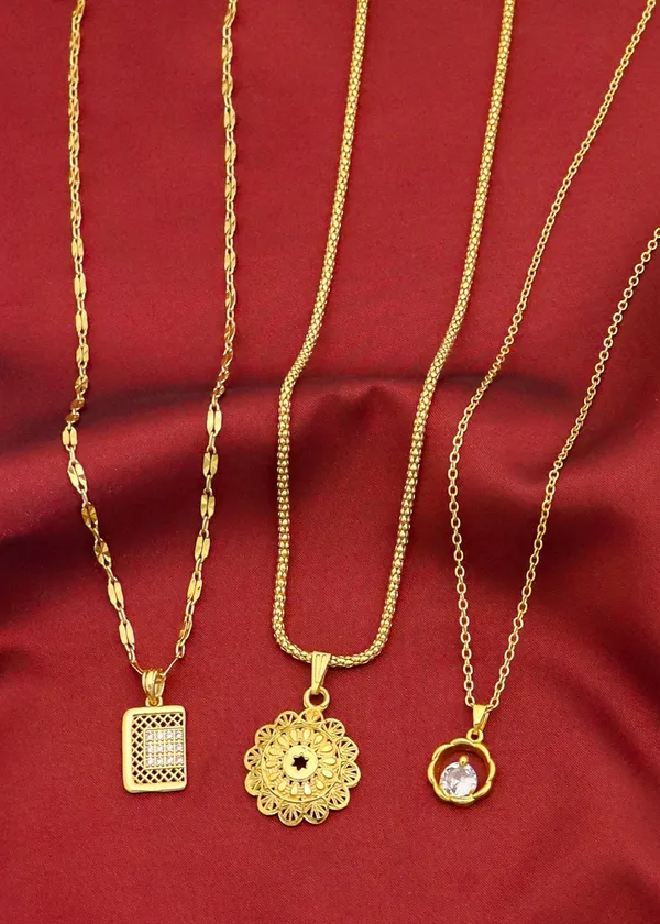 Gold_Stylish_22K_Gold_Plated_Necklace_Chain_Pendant_For_Women