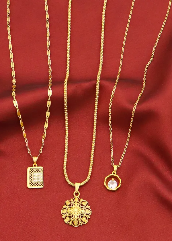 Gold_Stylish_22K_Gold_Plated_Necklace_Chain_Pendant_For_Women
