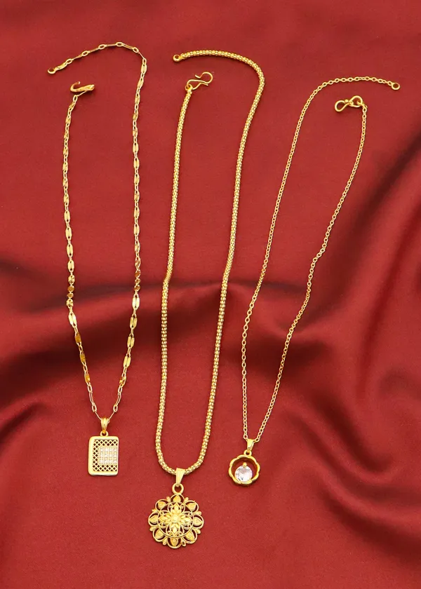 Gold_Stylish_22K_Gold_Plated_Necklace_Chain_Pendant_For_Women