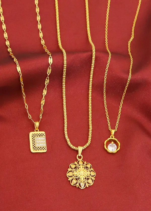 Gold_Stylish_22K_Gold_Plated_Necklace_Chain_Pendant_For_Women