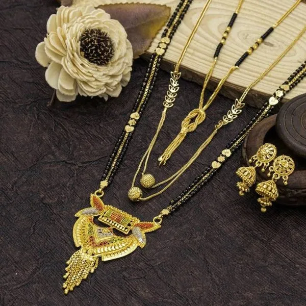 Gold_Stylish_And_Designer_Gold_Plated_Mangalsutra_Set_With_Earrings_For_Women