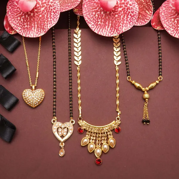 Gold_Regular_Wear_Gold_Plated_Mangalsutra_(Pack_Of_4)_For_Women