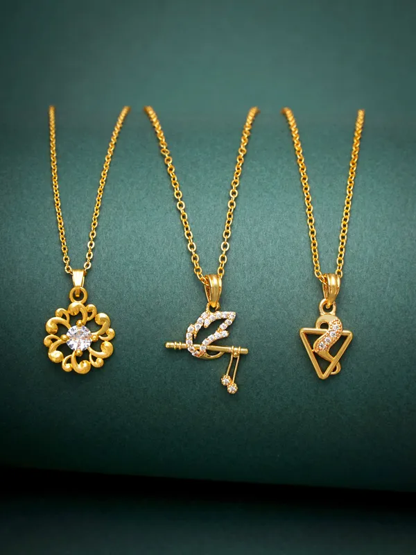 Gold_Bansuri_And_Round_Shape_Solitaire_Gold_Plated_Necklace_Chain_Pack_Of_3_For_Women