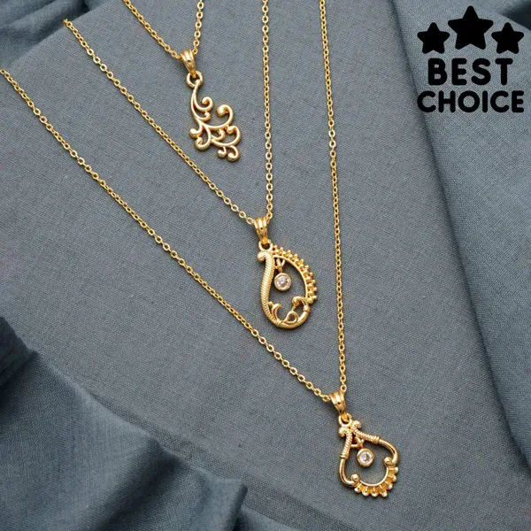 Gold_Golden_Zircon_Pendant_With_Link_Chain|_Necklace_Pack_Of_3_For_Women