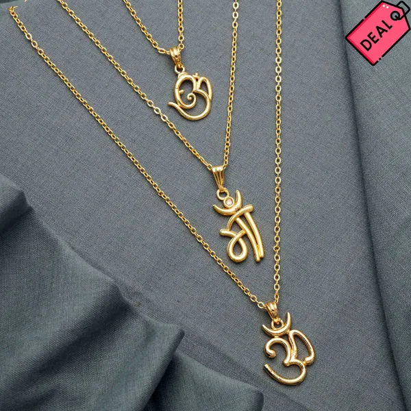 Gold_Om_And_Maa_Shape_Golden_Zircon_Pendant_With_Link_Chain_Pack_Of_3_For_Women