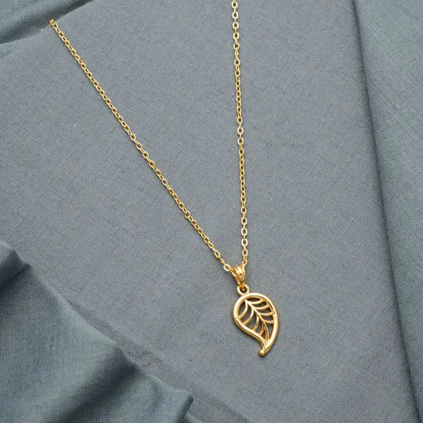 Gold_Leaf_Charm_Gold_Plated_Necklace_Chain_And_|_Gift_And_|_Pack_Of_3_For_Women