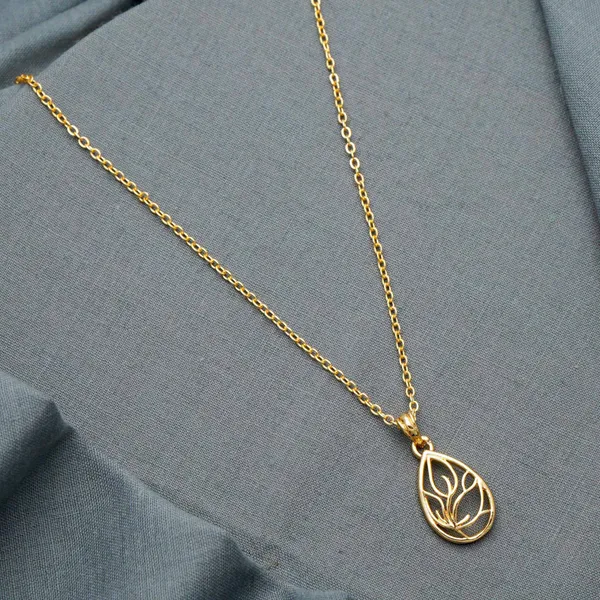 Gold_Leaf_Charm_Gold_Plated_Necklace_Chain_And_|_Gift_And_|_Pack_Of_3_For_Women