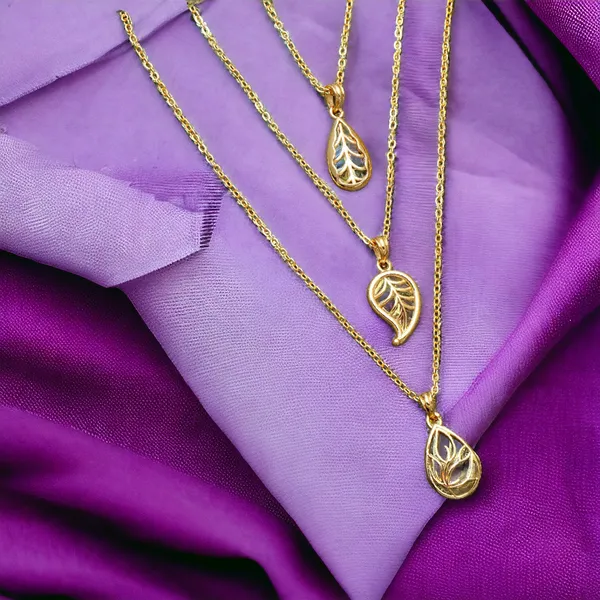 Gold_Leaf_Charm_Gold_Plated_Necklace_Chain_And_|_Gift_And_|_Pack_Of_3_For_Women