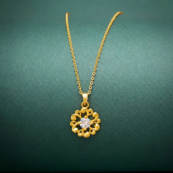 Gold_Round_Shape_Ad_Diamond_Stud_22K_Gold_Plated_Necklace_Chain_For_Women