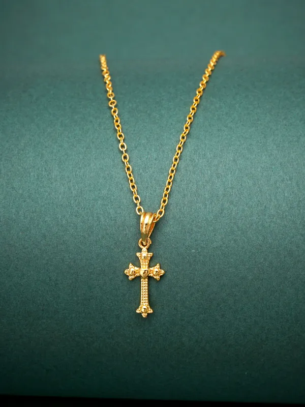 Gold_Daily_Wear_22K_Gold_Plated_Jesus_Cross_Pendant_For_Women