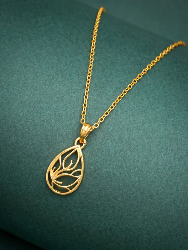 Gold_Leafe_Shape_22K_Gold_Plated_Necklace_Chain_Pendent_For_Women