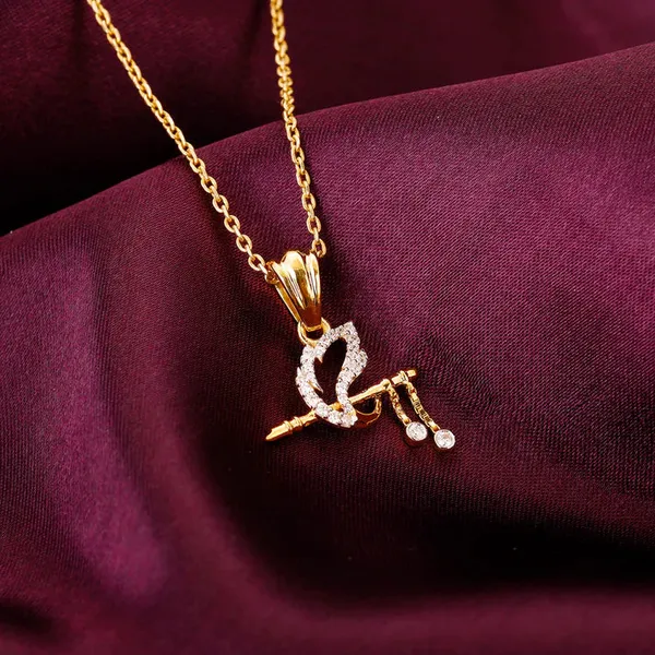 Gold_Krishna's_Flute_Diamond_Pendant_For_Women