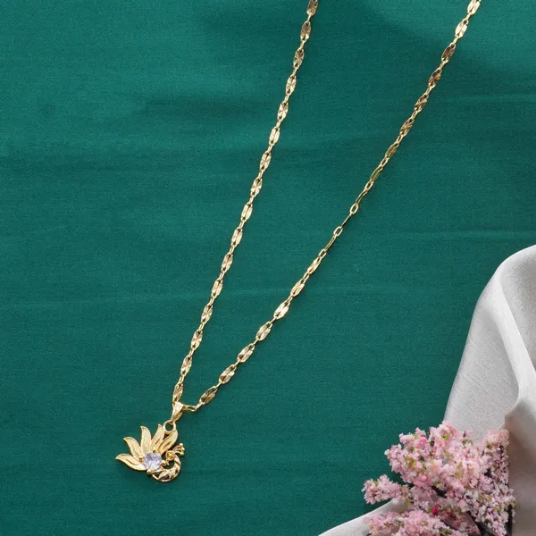 Gold_Elegant_Brass_Necklace_Pendant_With_22K_Gold_Plating_And_Diamond_Studs_For_Women
