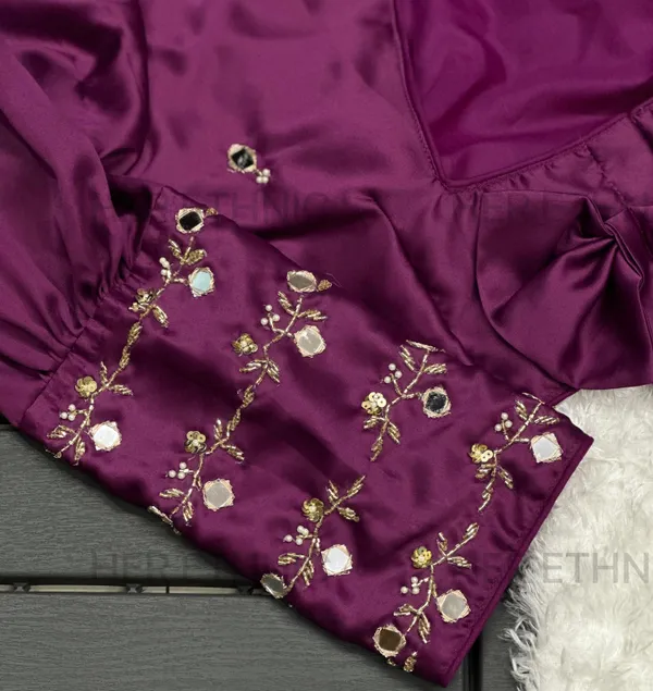 Wine_Real_Mirror_And_Handwork_Blouse_With_Heavy_Bow_Style_Pattern_And_Beautiful_Tassels