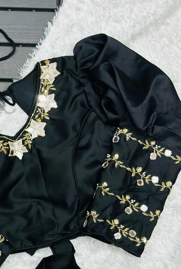 Black_Real_Mirror_And_Handwork_Blouse_With_Heavy_Bow_Style_Pattern_And_Beautiful_Tassels