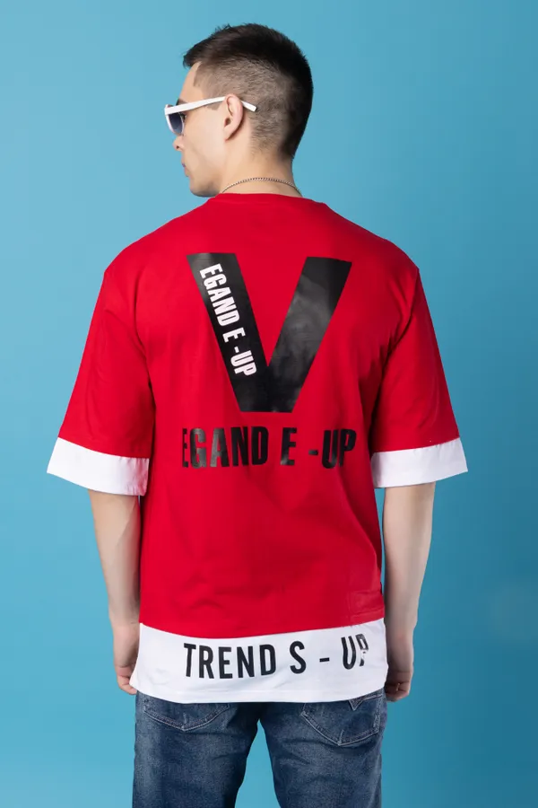 Red_Cotton_Blend_Printed_Round_Neck_Soft_T-Shirt_For_Men