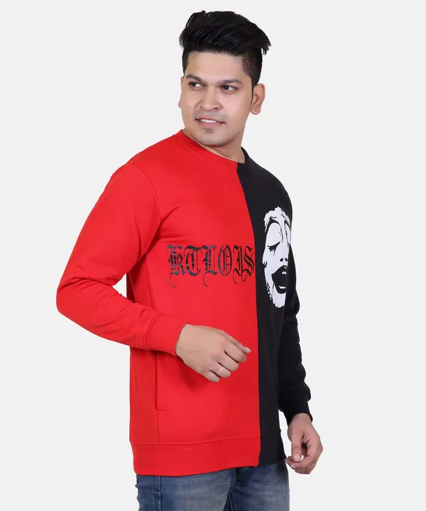 Red_Printed_Round_Neck_Sweatshirt_For_Men
