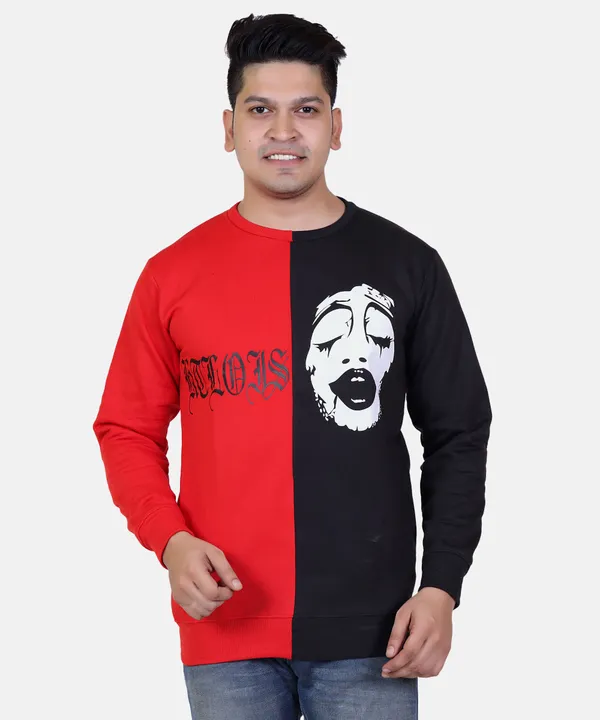Red_Printed_Round_Neck_Sweatshirt_For_Men