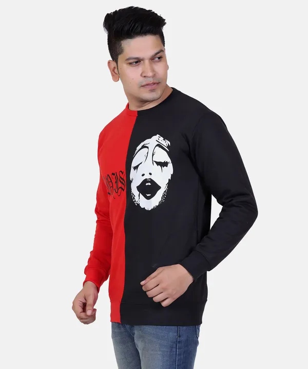 Red_Printed_Round_Neck_Sweatshirt_For_Men