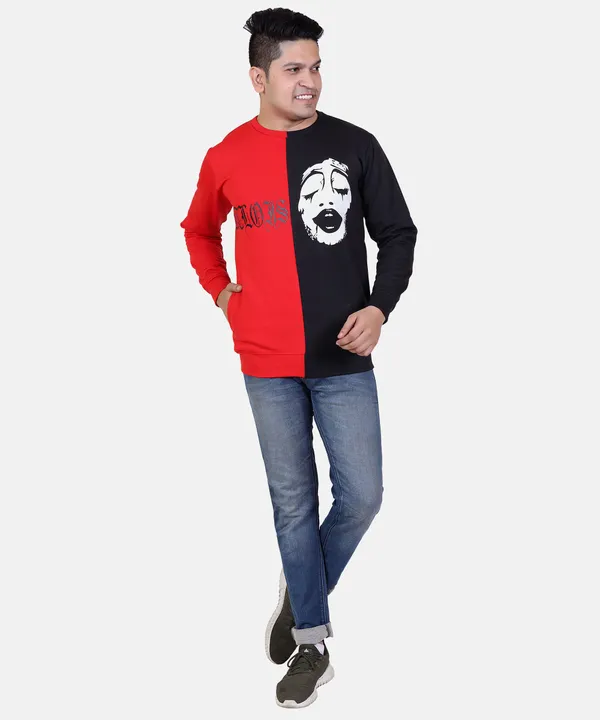 Red_Printed_Round_Neck_Sweatshirt_For_Men