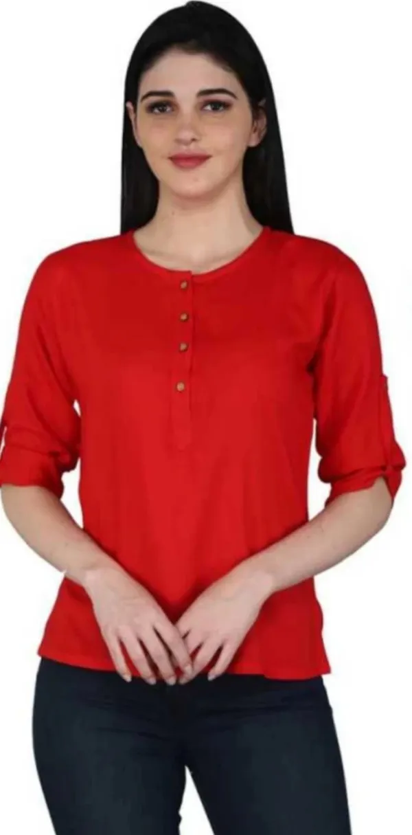 Red_Viscose_Rayon_Printed_Casual_Wear_Kurti_For_women