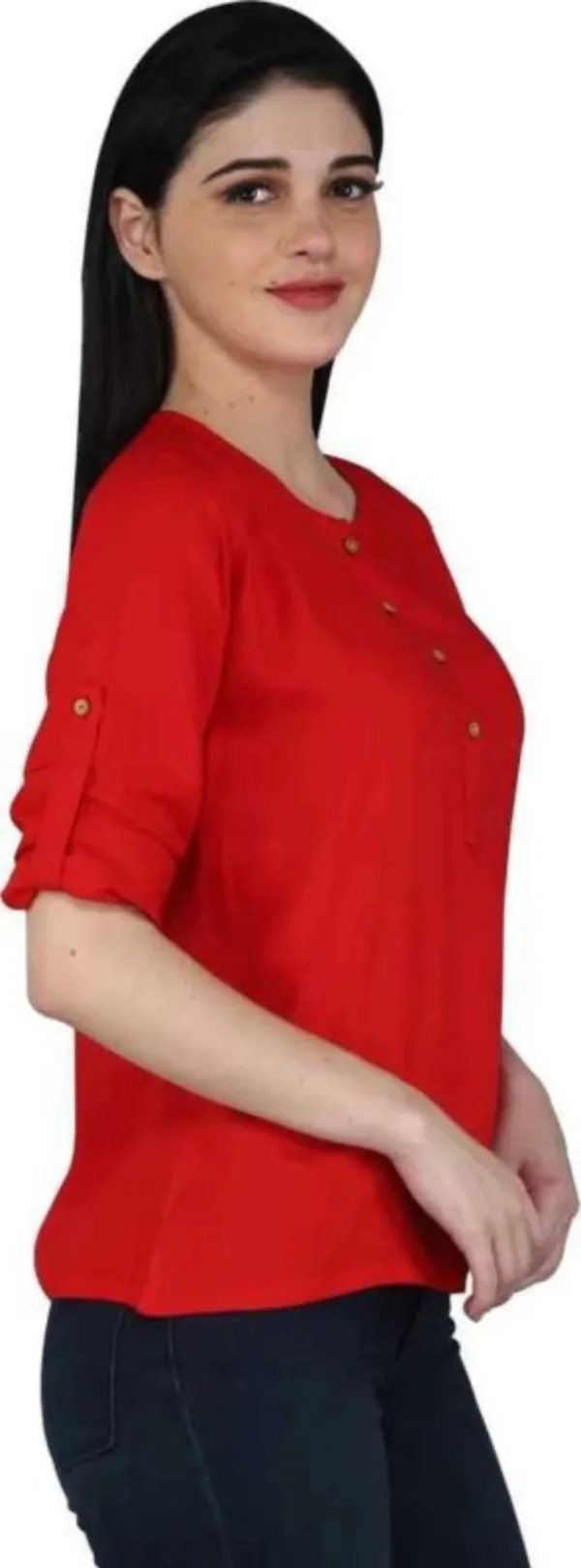 Red_Viscose_Rayon_Printed_Casual_Wear_Kurti_For_women