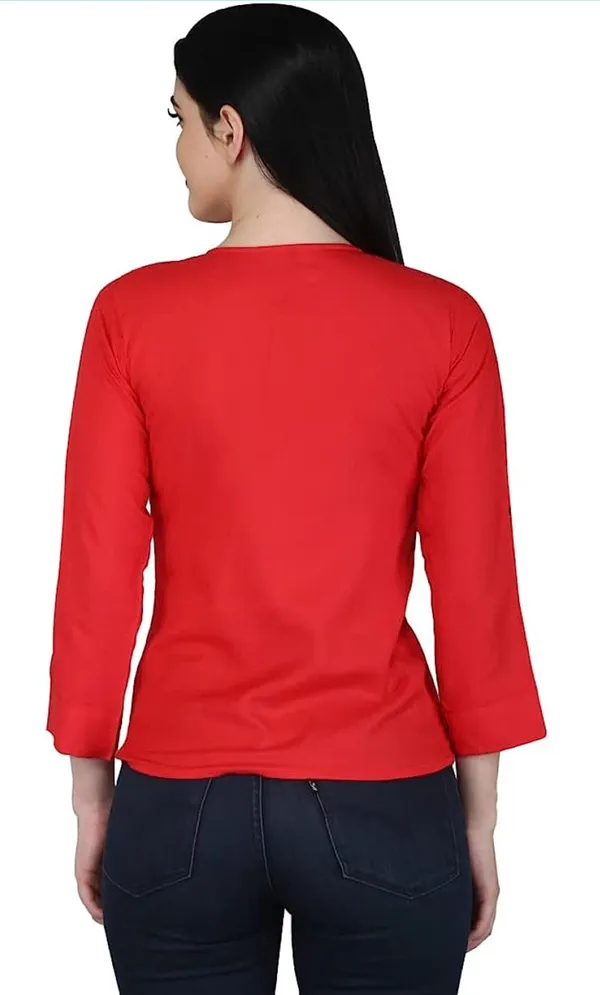 Red_Casual_Solid_Women_Red_Top