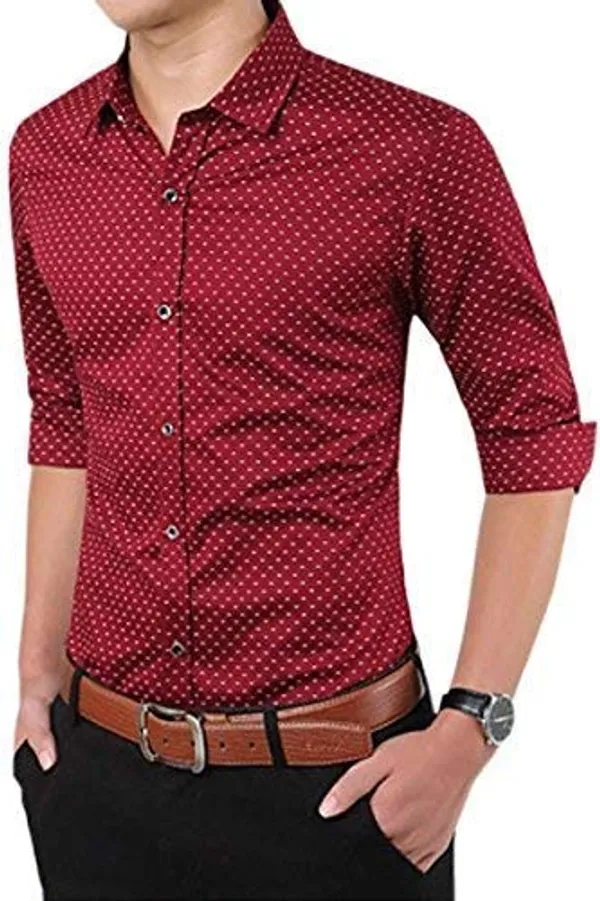 Red_cotten_fabric_dotted_design_shirt