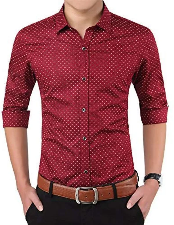 Red_cotten_fabric_dotted_design_shirt
